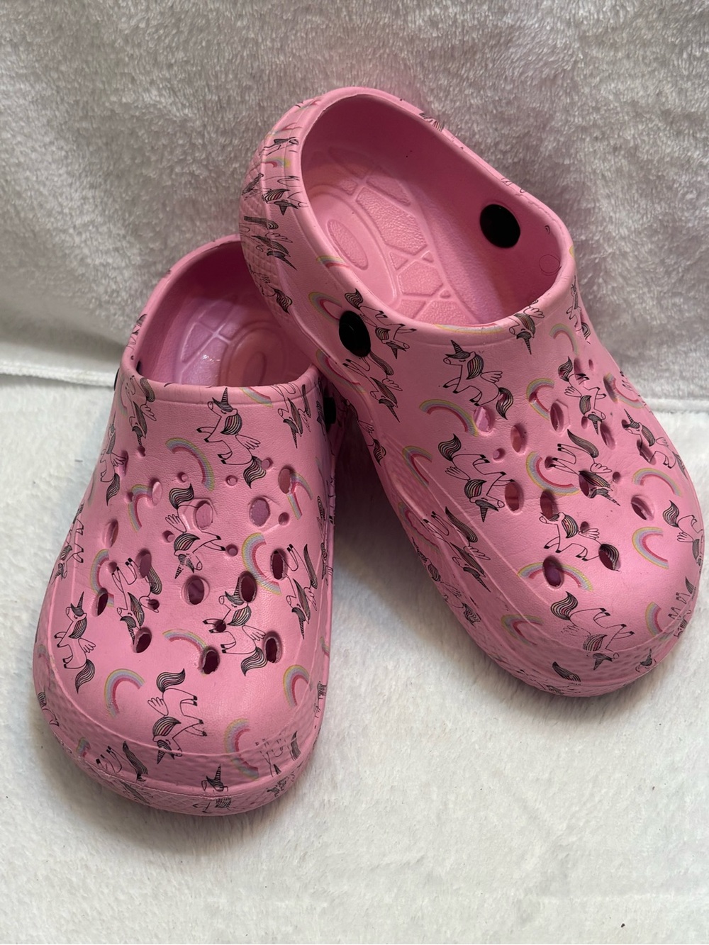 Kids Pink Unicorn Clog Shoes - Comfortable Slip-On size 9/10